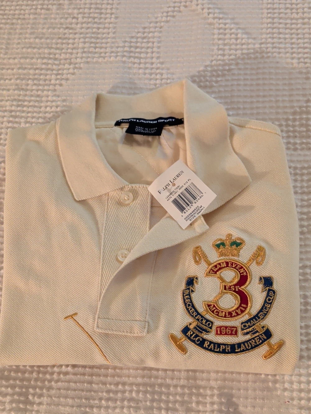 Ralph Lauren 1967 Bleeckers Cup Polo Shirt - Cream with Gold Embroidery - Picture 8 of 13